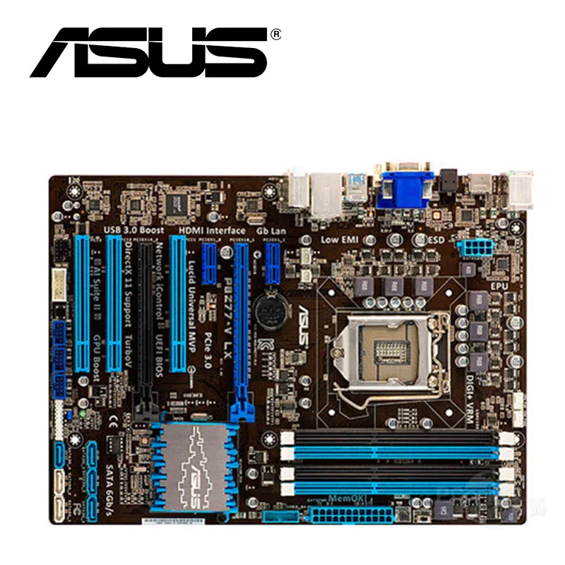 Asus P8Z77-V LX рабочего Материнская плата Z77 разъем LGA 1155 i3 i5 i7 DDR3 32G блок питания ATX UEFI BIOS