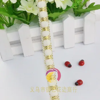 

50Metres 12mm Burr Grosgrain Clothes Accessories Cotton Lace Edge Belt DIY Handmade Sewing Materials Gold Braid Centipede Ribbon