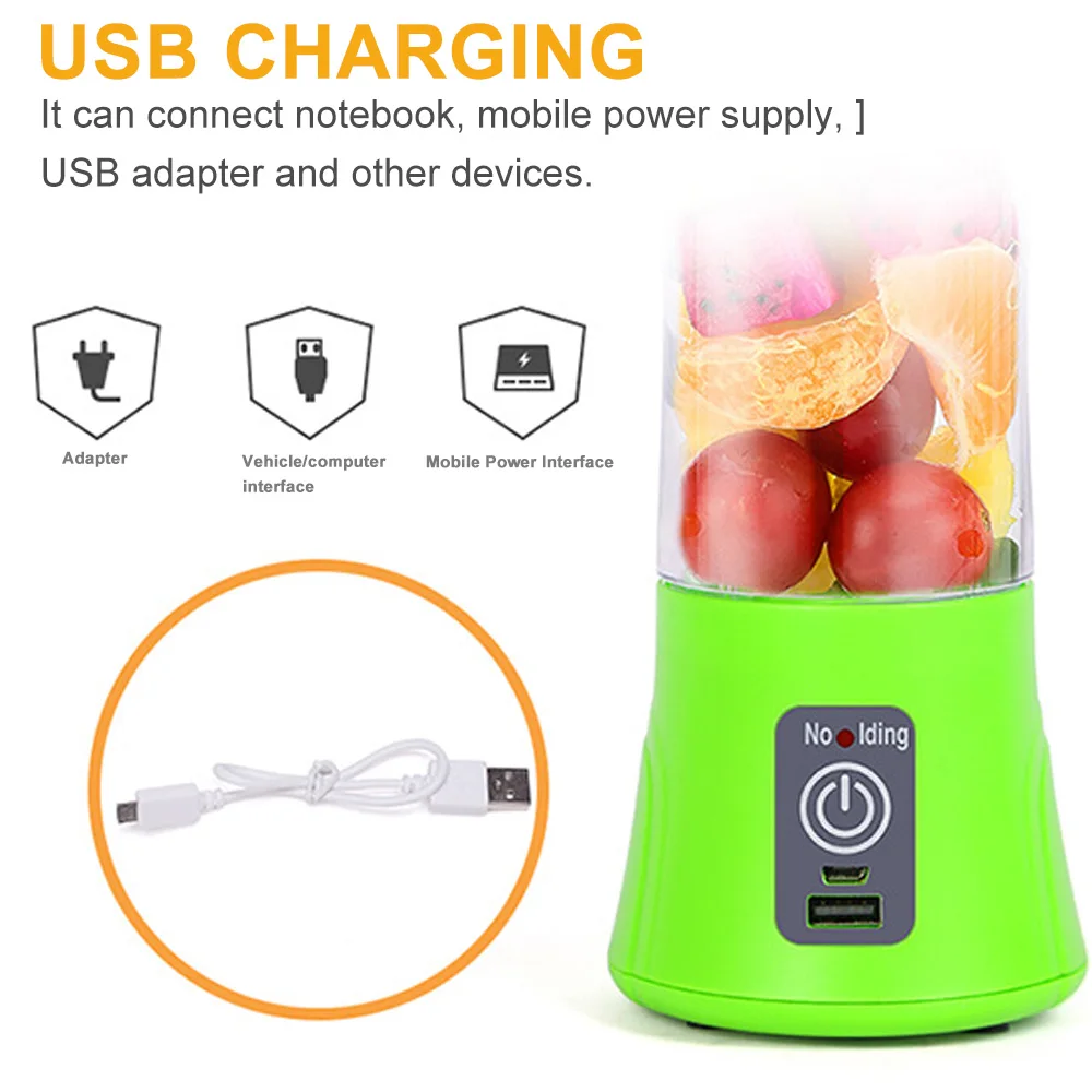Pаспродажа 600 мл USB перезаряжаемый портативный блендер для смузи, Электрический миксер для фруктов, соковыжималка, молочный коктейль, для путешествий, ...