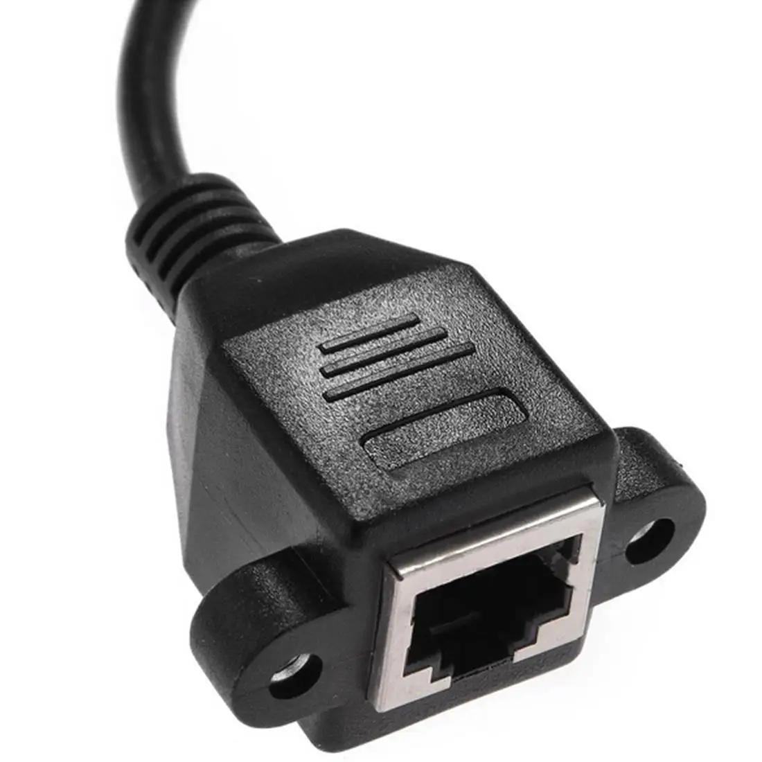 Marsnaska Hot Black 1FT RJ45 Male to Female Screw Panel Mount