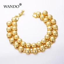 WANDO ювелирные изделия 15 мм ширина браслет женский/мужской золотой цвет эфиопские ювелирные изделия Африканский Арабский Браслет Свадебные подарки невесты B189