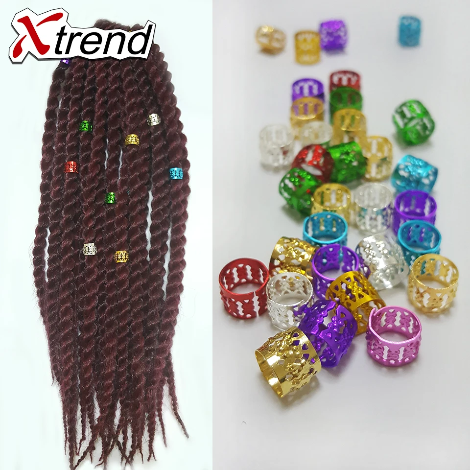 

Beauty Dreadlock Beads Silver Golden Blue Green Red Pink Purple 100Pcs/Lot Adjustable Hair Braid Cuff Clip 8mm Metal Tube Lock