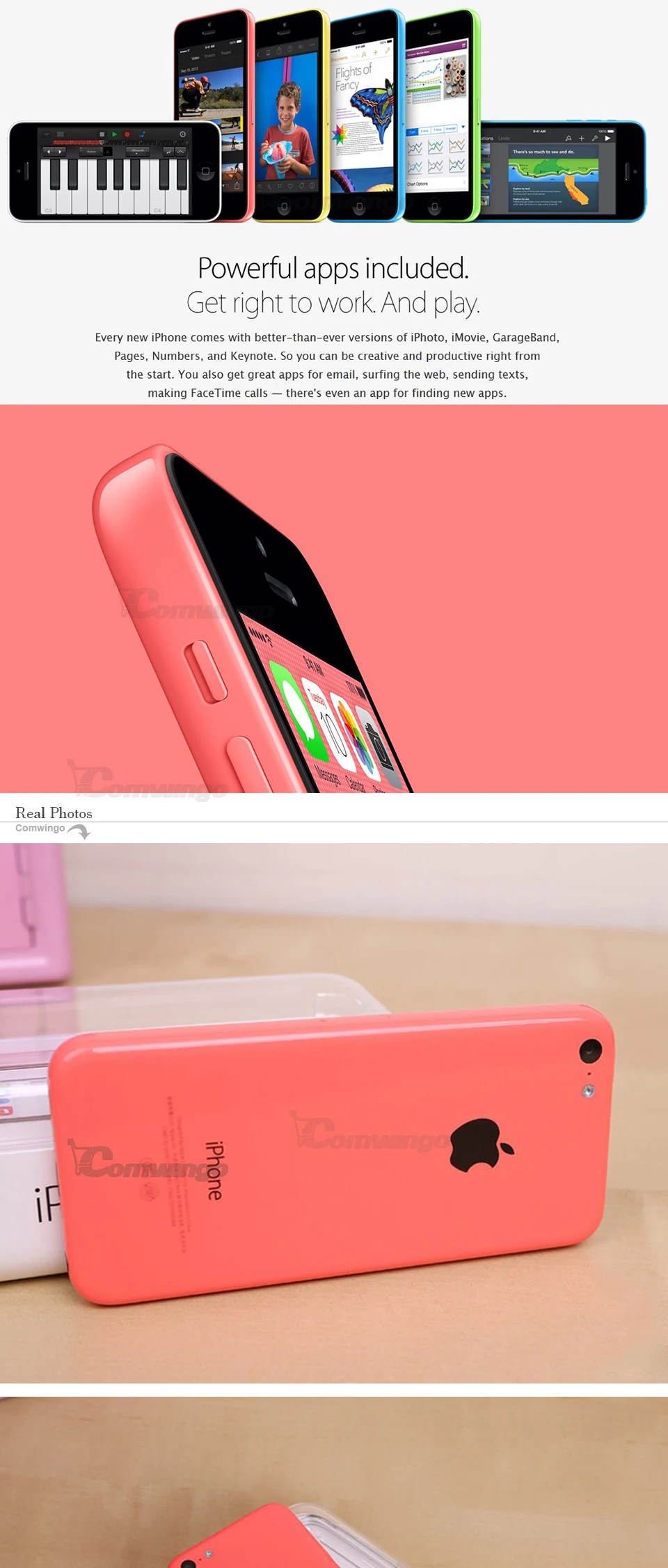 Разблокированный Apple iphone 5C ram 1G rom 8G 16& 32 iOS iphone 5c двухъядерный Сенсорный экран wifi gps GSM HSDPA 8mpix камера 4," iphone 5c