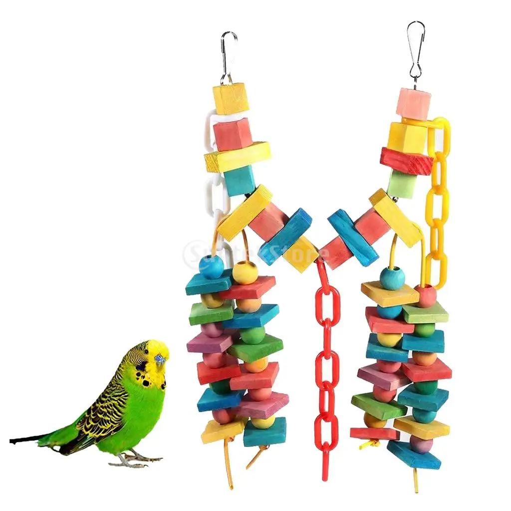 

Colorful Parrot Macaw Cage Chew Toys Pet Bird Finch Swing Scratcher Toy