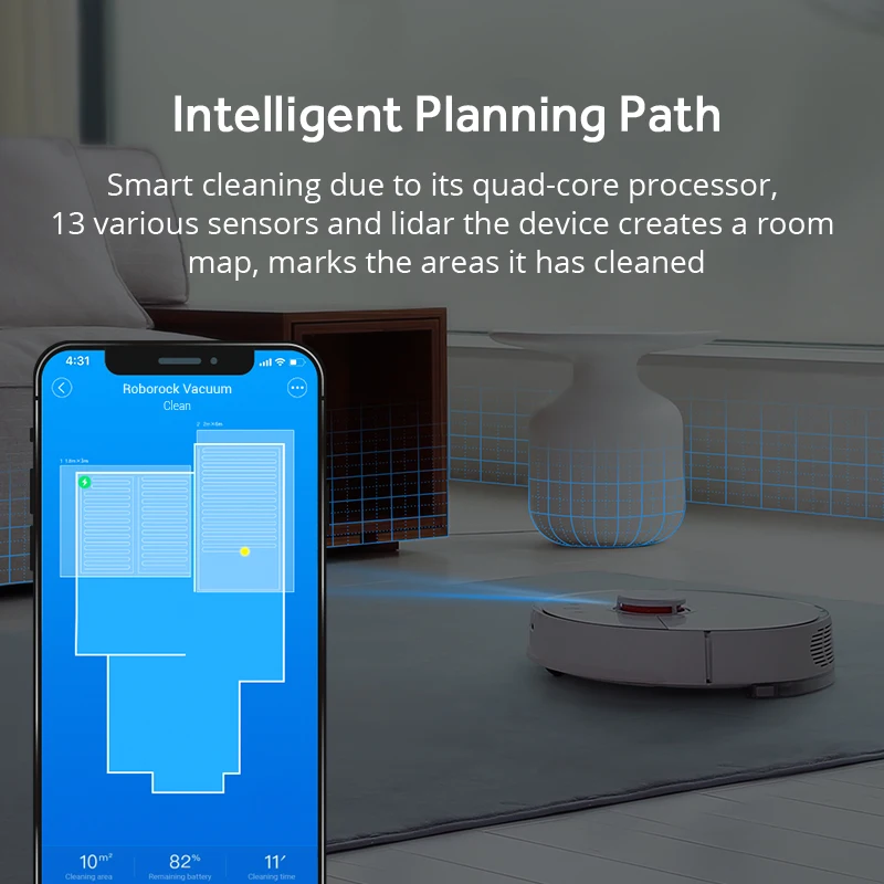 Xiaomi робот пылесос roborock s50 для дома интеллектуальный планируемый маршрут APP