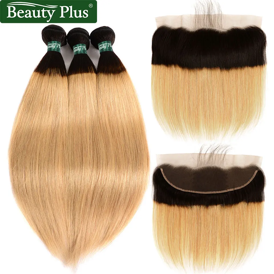 

Ombre Blonde Bundles With 13x4 Closures Beauty Plus Nonremy 2 Tone 27 Bleach Blonde Straight Human Hair Bundles With Frontals