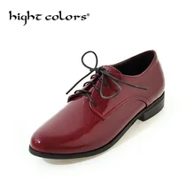 Женские туфли-оксфорды из лакированной кожи черного и серебристого цвета; весенние туфли с острым носком на платформе; повседневные женские туфли-броги на низком каблуке