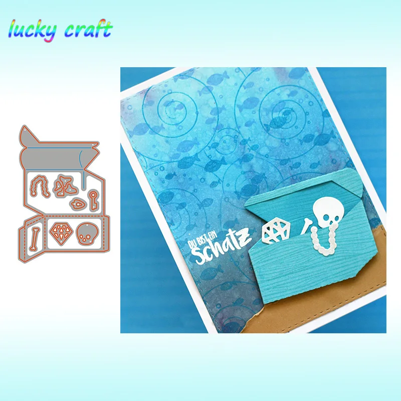 

Luck YCraft Pirate treasure chest Metal Cutting Dies for DIY Scrapbooking Embossing Paper Cards Making Crafts Dies Cut 2019