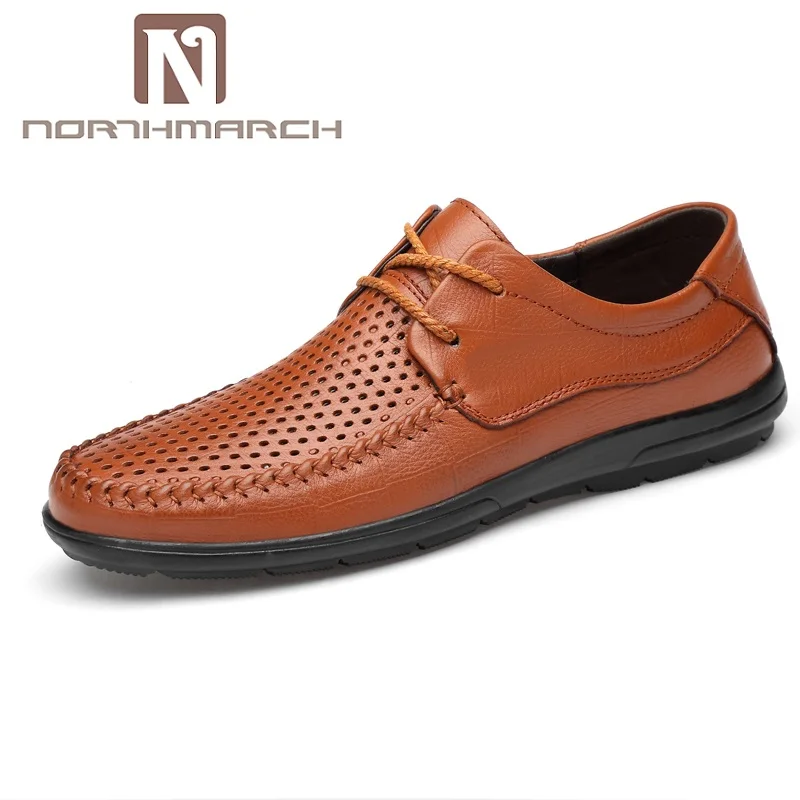 

NORTHMARCH 2019 New Summer Men's Shoes Genuine Leather Breathable Men Shoes Formal Leather Men Business Shoes Herren Schuhe