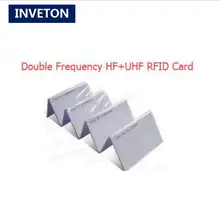 ПВХ-пластик rfid двухчастотный 13,56 МГц+ 915 МГц карта UHF rfid пассивный, дальнего радиуса действия Alien higgs3 UHF+ HF mi-fare 1K карта UHF rfid