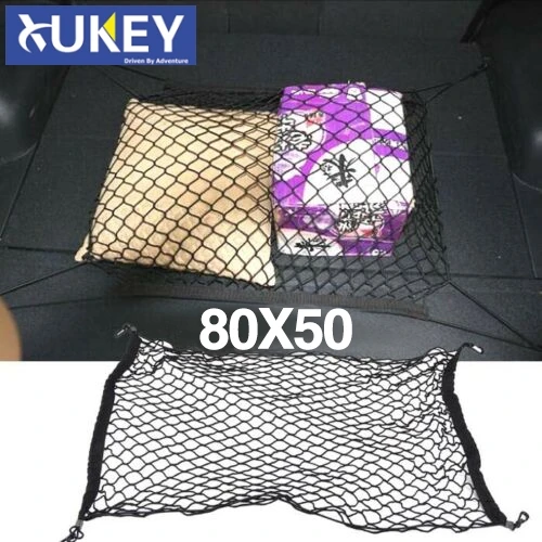 

Car Nets Auto Rear Trunk Back Boots Storage Cargo Luggage Nylon Elastic Mesh Net 80 x 50cm Universal For Kia Rio Hyundai Solaris