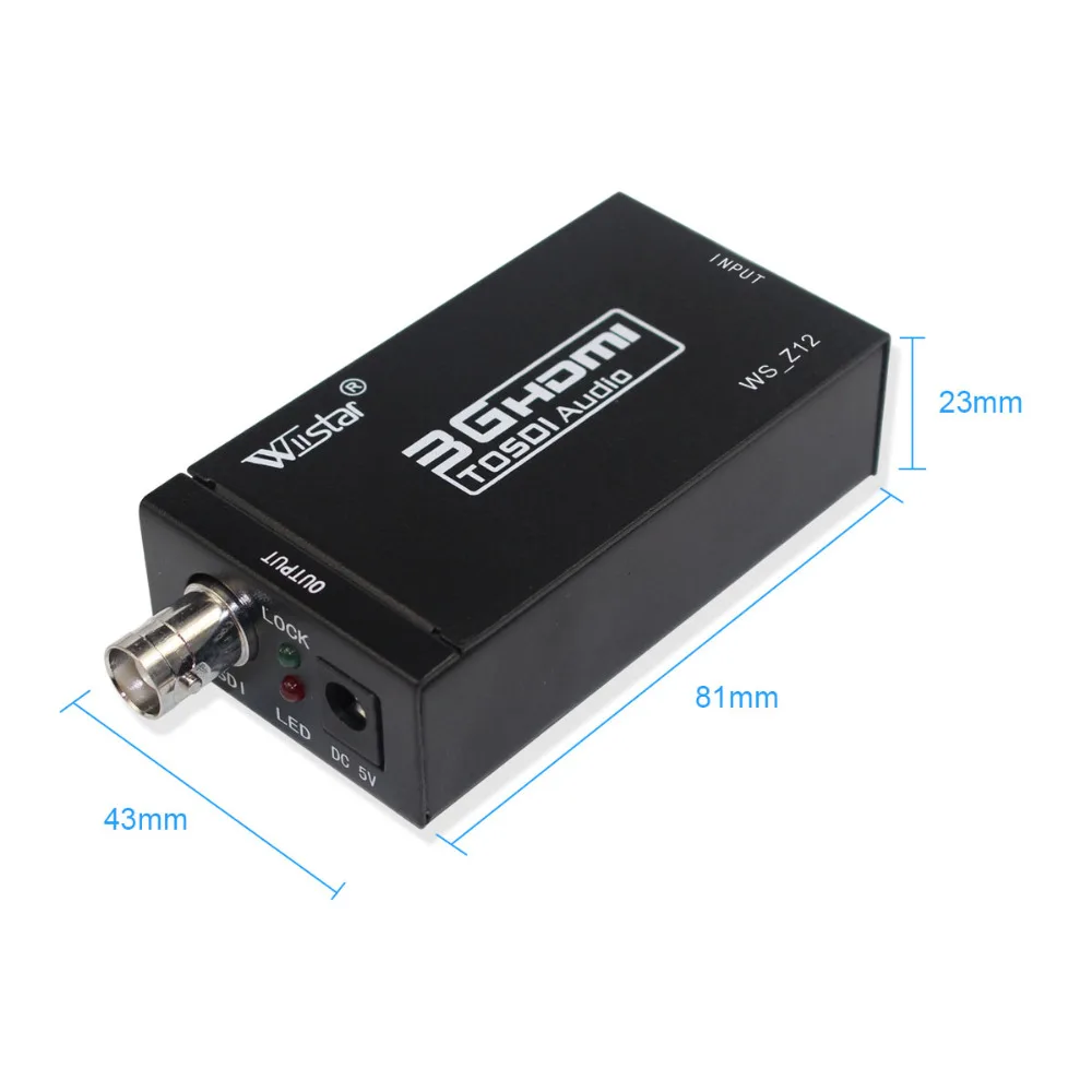 Wiistar hdmi-sdi SD/HD/3G-SDI 1080 P видео конвертер мини HDMI2SDI с адаптером питания для вождения HDMI конвертер адаптер