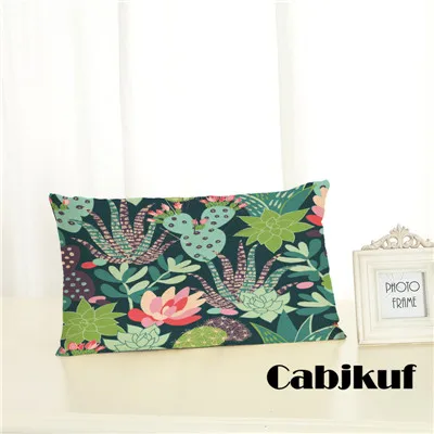 Простые и стильные наволочки для подушек, современный кактус, украшение для дома 30x50, декоративный бежевый льняной чехол для подушки - Цвет: 8