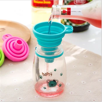 

CHASANWAN1pcs Mini Silicone Foldable Funnel Hopper Kitchen Cozinha Cooking Tools Cuisine Kitchen Accessories Kitchen Gadgets