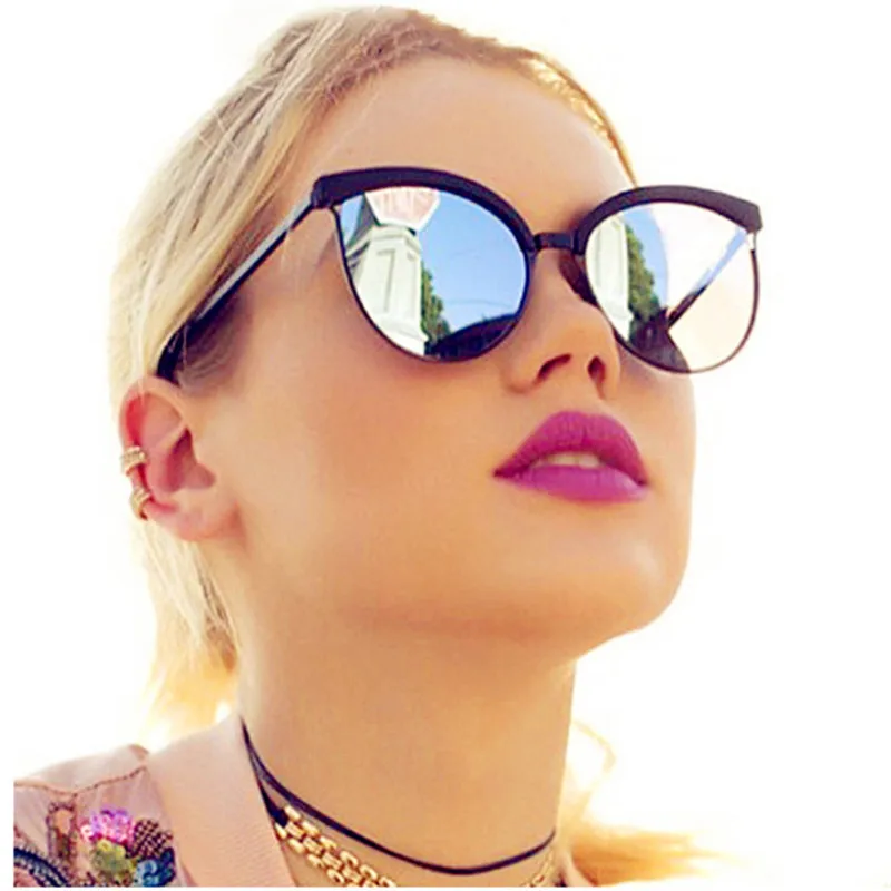Занавес Lunette Soleil Femme новый тренд большая коробка солнцезащитные очки модные яркие