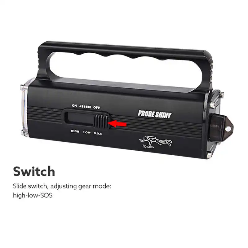 PROBE SHINY led flashlight rechargeable 8000LM XM-L2 T6 Scuba Diving Underwater 100M Flashlight Torch Waterproof #3S27 (3)