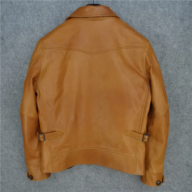 Free shipping.Brand Cossack horsehide coat,man 100% genuine leather Jackets,fashion men's slim japan style leather jacket,