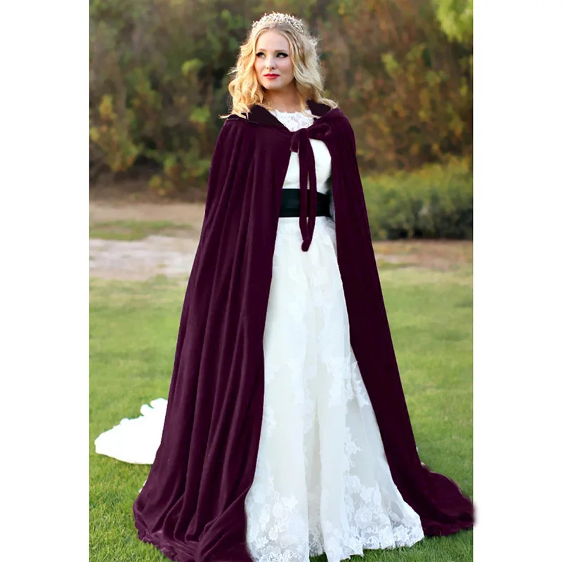Мантия на Хэллоуин плащ с капюшоном вельветовое пальто Wicca Robe вампирская накидка