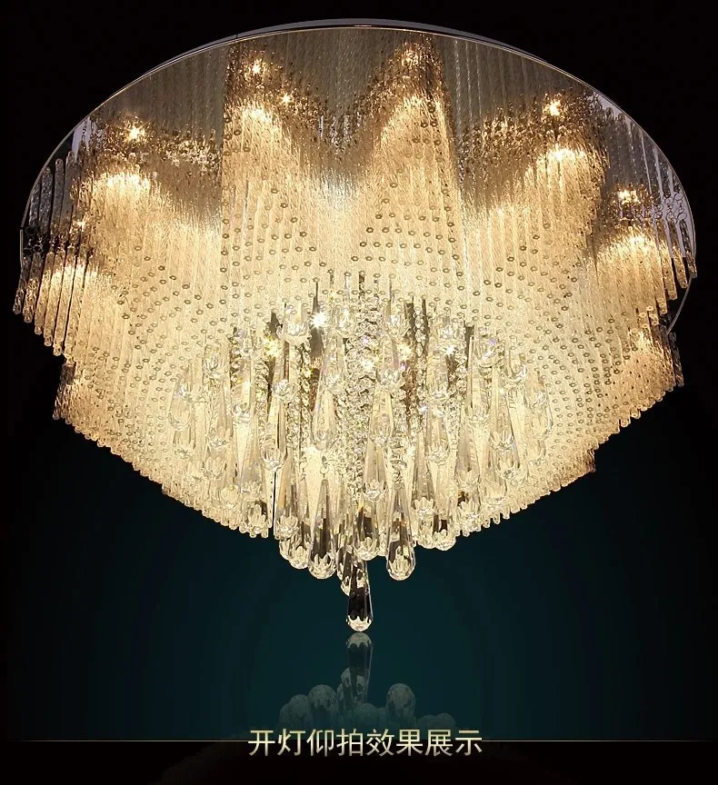 Современный кристалл потолочные светильники Большой Lustre De Cristal Sala для Гостиная Dia80* H51CM светодиодный абажур