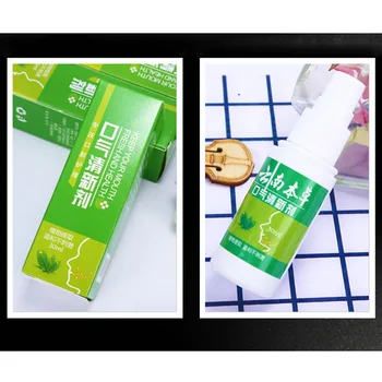 

Breath Freshener Spray Oral Odor Treatment 30ml Halitosis Treatment Spray Mint Refresher KG66