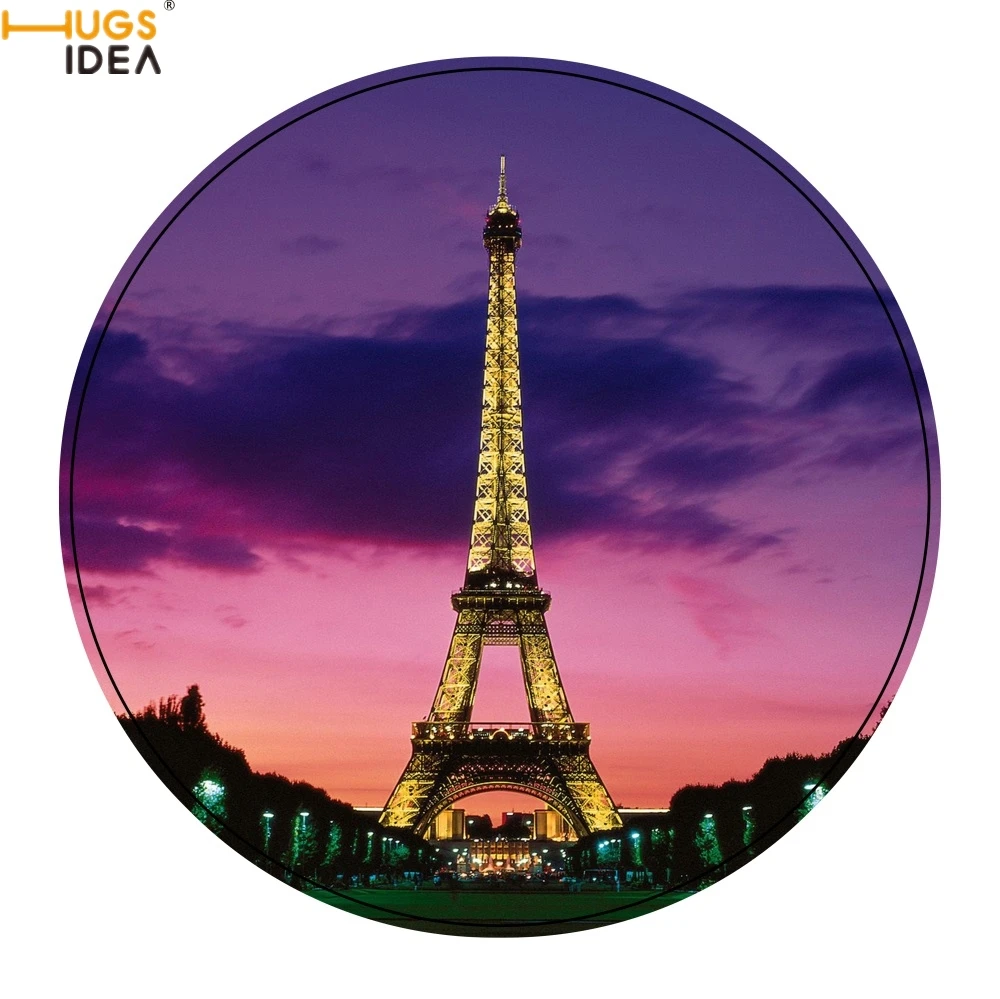 HUGSIDEA домашние декоративные круглые дверные коврики Европейская башня печать коврики гостиная/спальня Добро пожаловать входные внутренние коврики