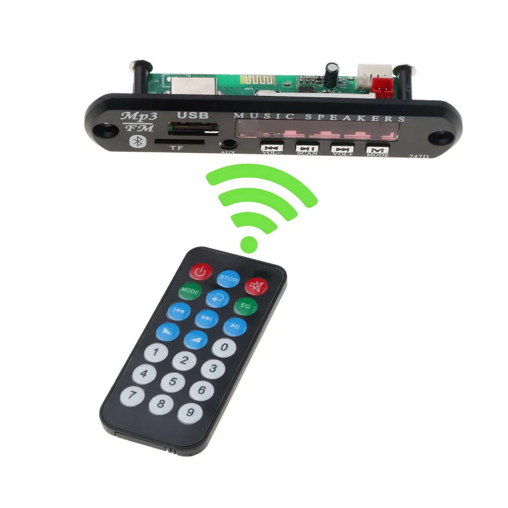 

KEBIDU 1PCS Bluetooth MP3 Player 5V 12V USB Car Audio TF FM Radio Module MP3 WMA Decoder Board with Remote Control