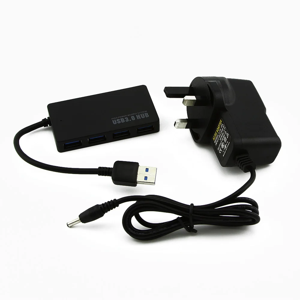 CHUYI Superspeed USB3.0 Hub 4 Port Mini USB Hub 3.0 USB Splitter With AU/EU/US/UK External Power Adapter for Laptop PC Computer