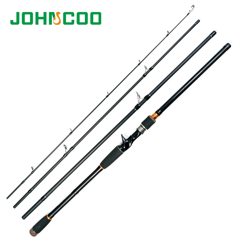 

JOHNCOO Casting Fishing Pole 2.1 2.4 2.7m Lure Rod 4 Sections Carbon Fishing Rod Travel Rod Vava De Pesca Saltwater Rod