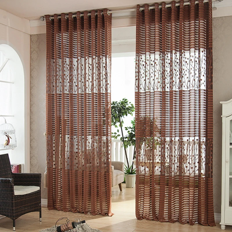 Topfinel 3 colores Elegante cortina elegante de alta calidad para la sala de estar Tul real y moderno para la ventana de la cocina