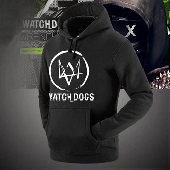 

[Stock] NEW Plus size Game Watch Dogs 2 Fleece Hoodie Pullover Animation Winter Thicken Coat Unisex cosplay Jacket free shipping