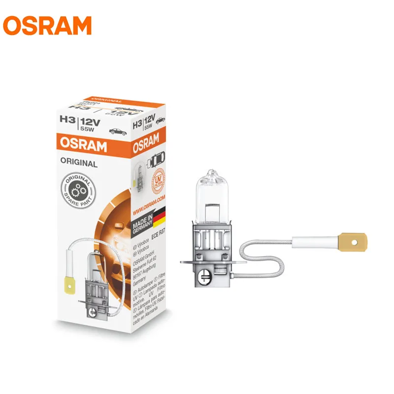 OSRAM H3 12V 55W 3200K PK22s 64151 оригинальные запасные части для линии противотуманная фара автомобильная лампа OEM галогенная лампа сделано в Германии 64151 1X