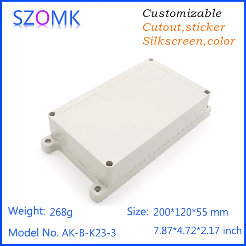 

good quality 1psc good material power supply enclosure 200*120*55mm light color watweproof plastic enclosure