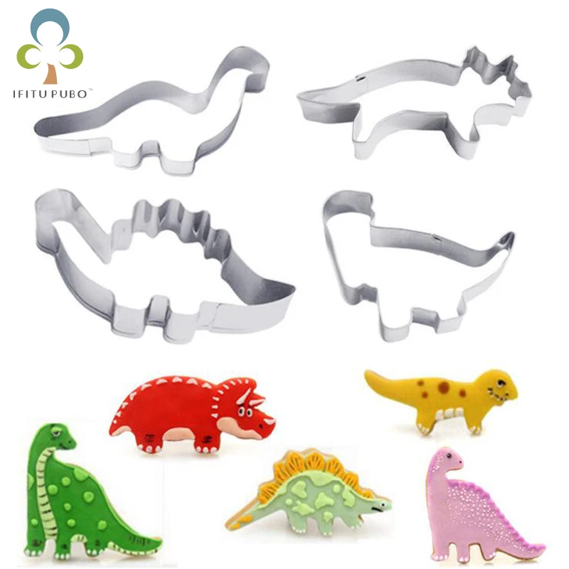 Stainless Steel Dinosaur Pastry Mould Baking Biscuit Mold Cookie Cake Cutters SH
