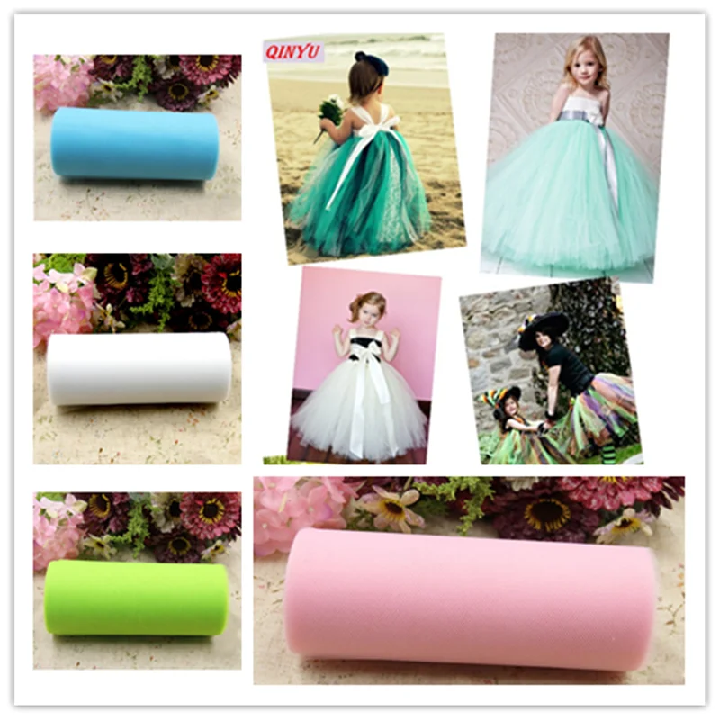 

tulle roll fabric15CM*22M DIY white organza tulle roll spool for tulle skirt wedding decoration birthday party Supplies 5zsh759