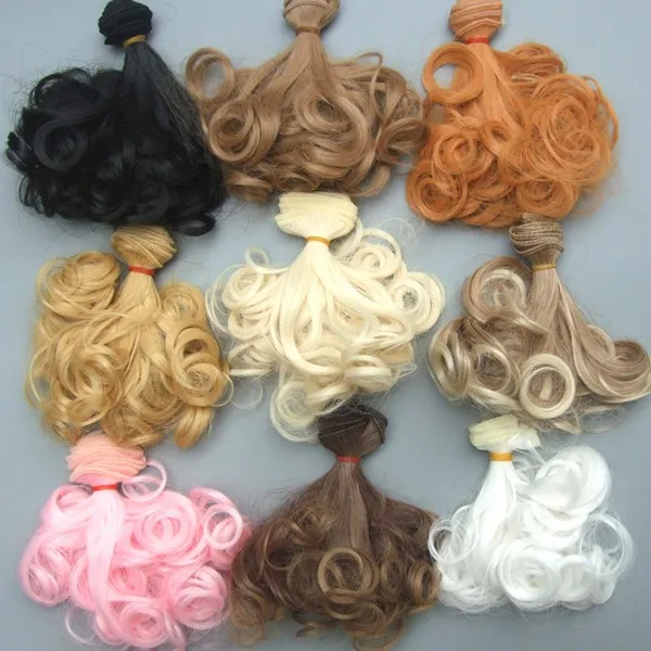 

15 см кудрявые волосы для шарнирной куклы 1/3 1/4 1/6/кукла сделай сам натуральный цвет коричневый розовый цвет термостойкие парики парик для шарнирной куклы