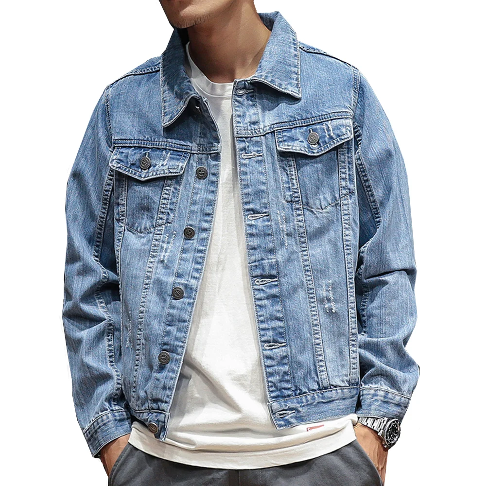 ripped denim jacket blue