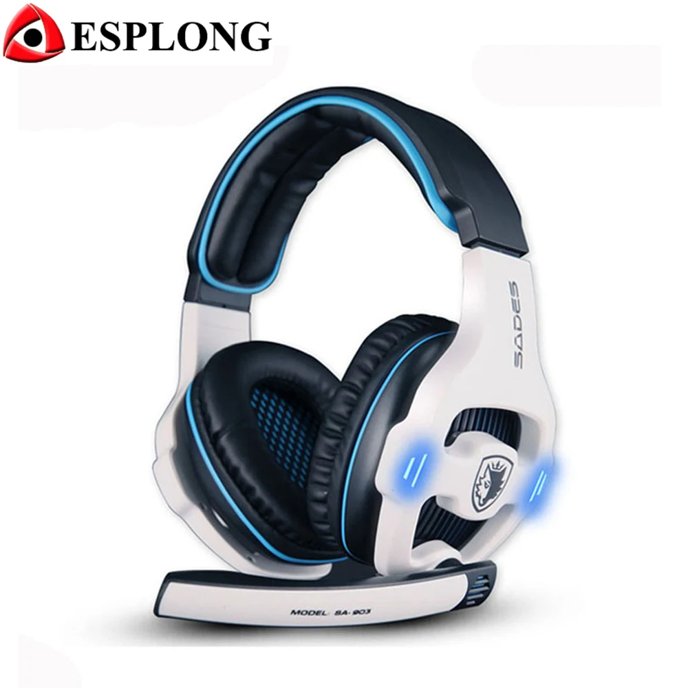 

Sades SA-903 USB Volume Control Gaming Headset 7.1 Surround Sound Channel Noise Cancelling PC Gamer Headphones with Microphone