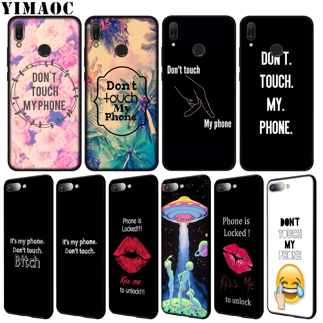 Мягкий силиконовый чехол YIMAOC don't touch для телефона Huawei Y9 Y7 Y6 Prime 2019 Honor 20 8C 8X 8 9 9X 10