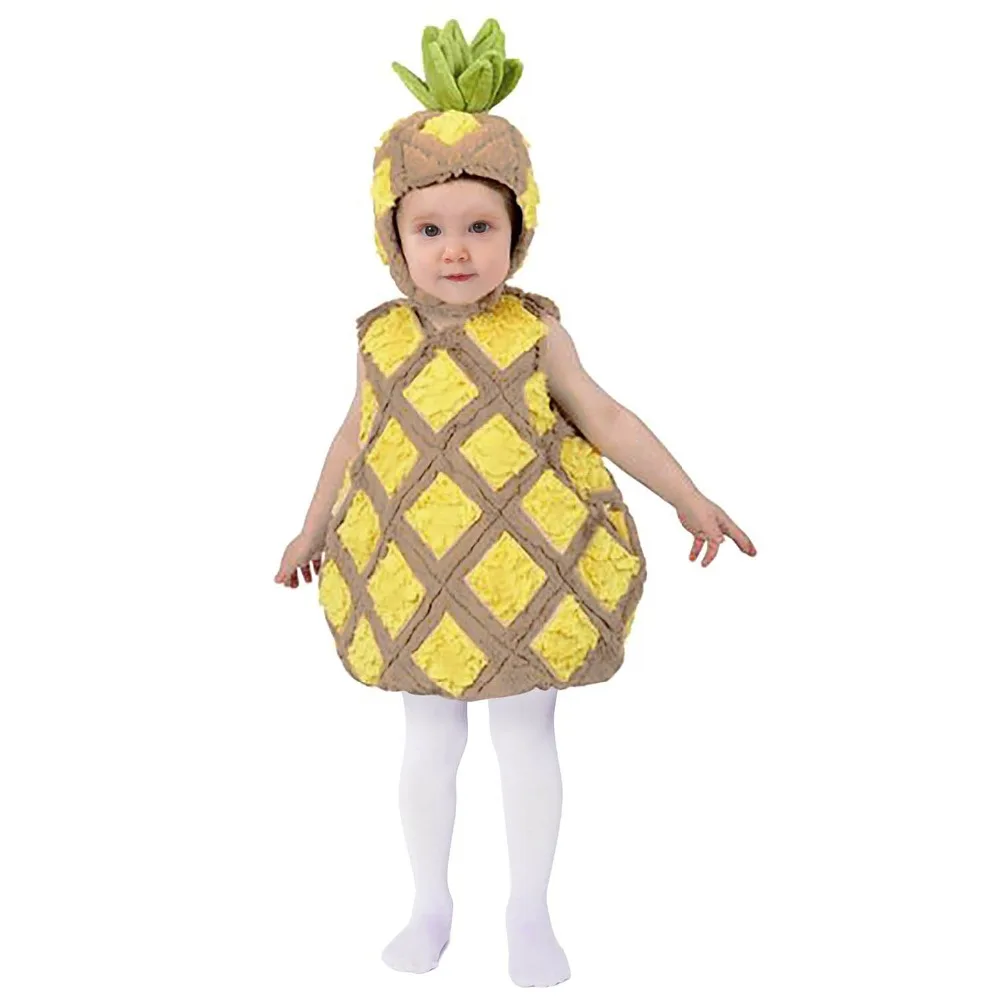 Child Tropical Pineapple Costume Cute Food Fruit Fancy Dress Outfit