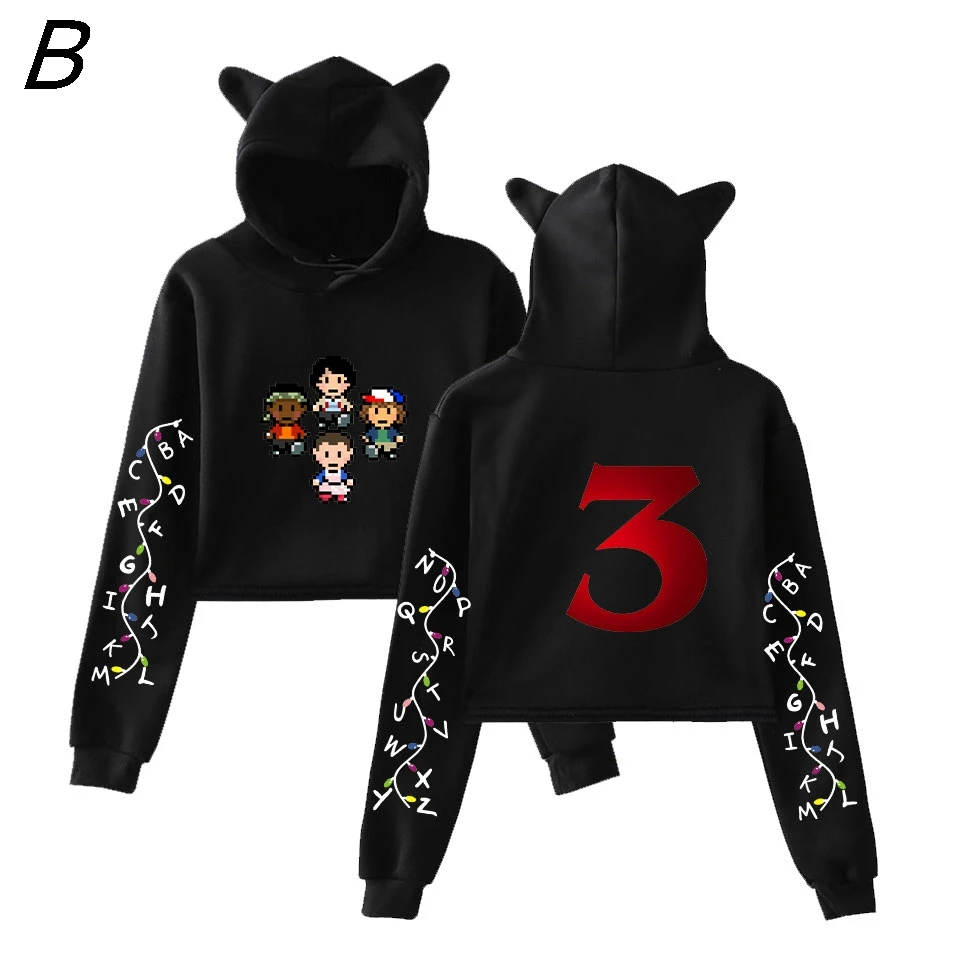 

Stranger Things 3 Casual Hoodies Sweatshirts Vrouwen Kawaii Nieuwste Model Print Steve Kitten Sweatshirt In women's Hoodies