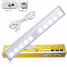 CLAITE Портативный 6/10/20LED USB Перезаряжаемые свет Сенсор& PIR Mtion шкаф ночник лампа для Кухня Лестницы вешалка для одежды