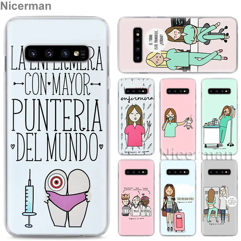 

Phone Case for Samsung Galaxy S10e S10 S8 S9 Plus S6 S7 Edge A40 A50 A70 M20 Cover Cartoon Doctor Nurse Hard PC Case