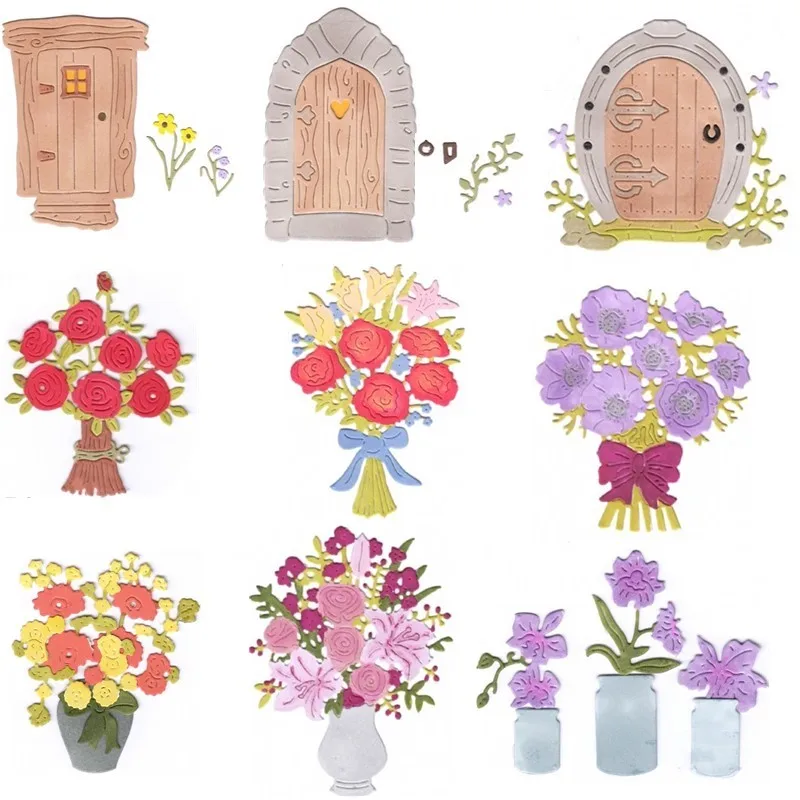 

Bouquet Flower Vase Arch Metal Cutting Dies Stencils for DIY Scrapbooking Decorative Crafts Embossing Paper Cards New 2018 Die