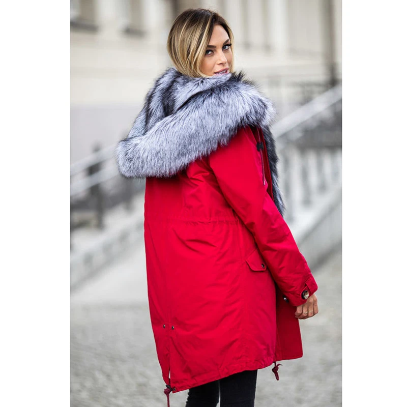 De Veste Épais Naturel Renard Parka Chaud Réel Femmes Manteau Rouge Pour Col Tatyana Luxe Furclub Avec D'hiver Fourrure Mode Parkas VLzqMSUpG