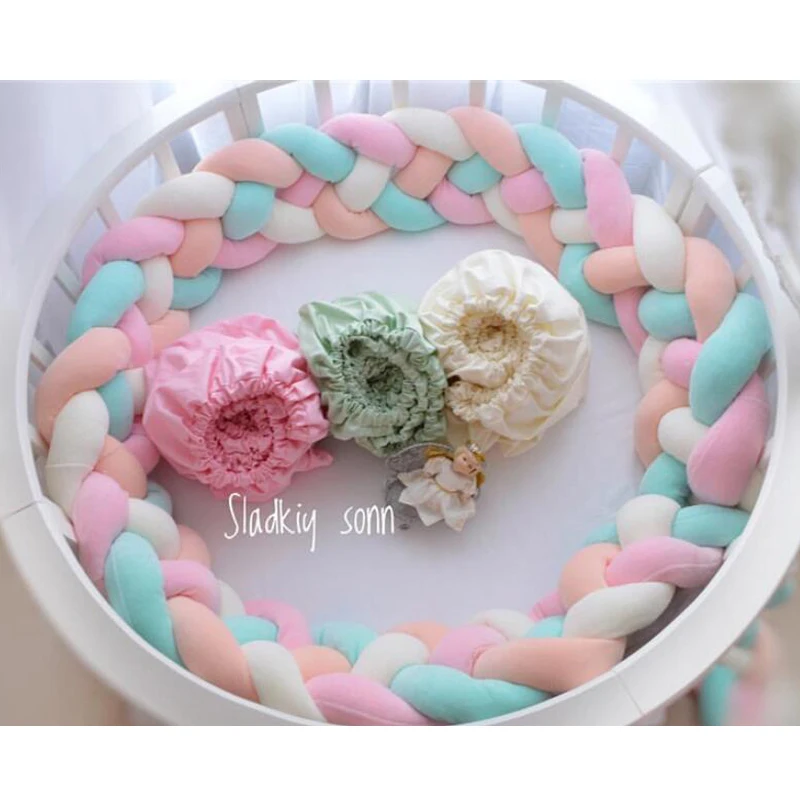 100cm/200cm/300cm Nordic Newborn Baby Bed Bumper 4 Braid Knot Handmade Long Plush Baby Crib Protector Infant Room Decor 100cm/200cm/300cm Nordic Newborn Baby Bed Bumper 4 Braid Knot Handmade Long Plush Baby Crib Protector Infant Room Decor