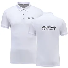 Новая летняя футболка-поло с коротким рукавом для мужчин, высокое качество, хлопок, модная рубашка-поло martin Guitar Martin& Co.1833 с принтом логотипа
