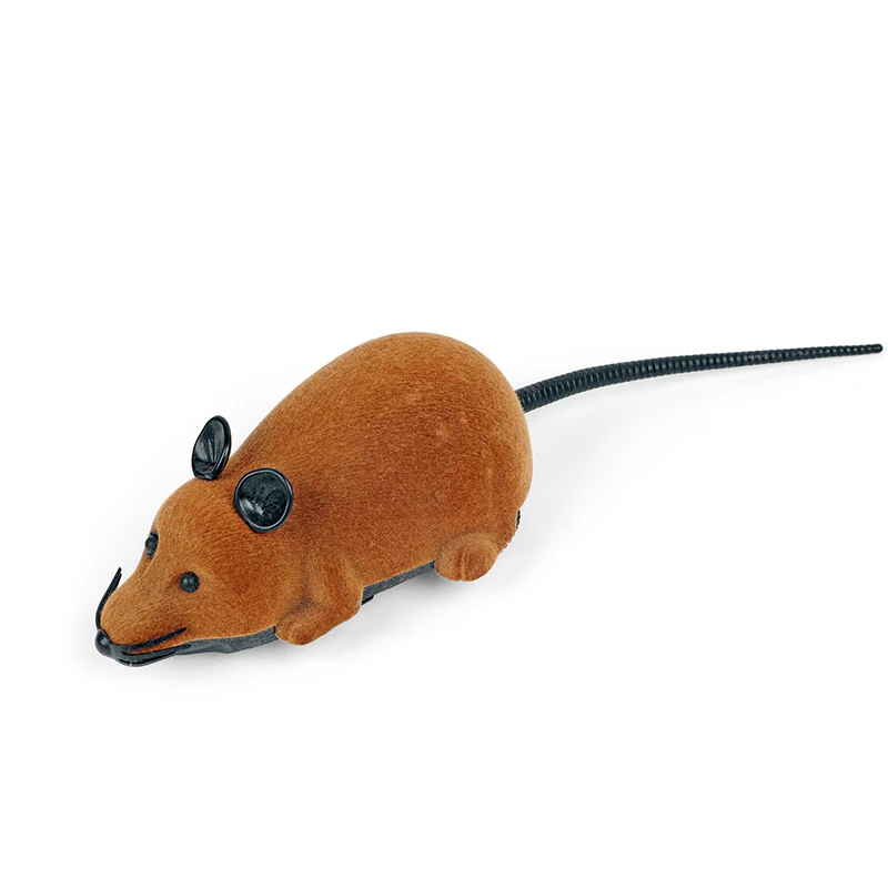 Игрушечная Мышка для кошки, 3 цвета, беспроводной пульт дистанционного управления, игрушки для домашних животных, Интерактивная плюшевая мышь, радиоуправляемая электронная крыса, игрушка "мышь" для котенка, кошки - Цвет: Brown