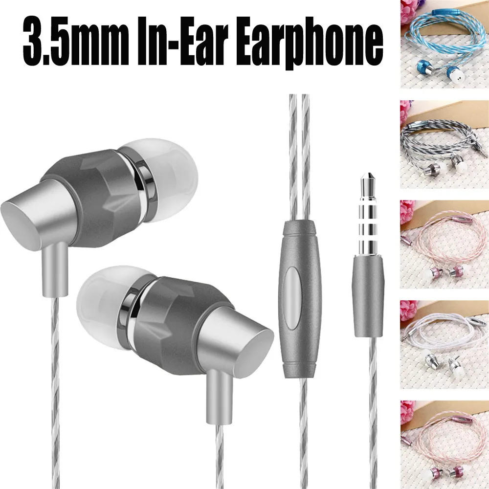 

Universal 3.5mm In-Ear Stereo Earbuds Earphone With Mic For Phone Wired Earphone