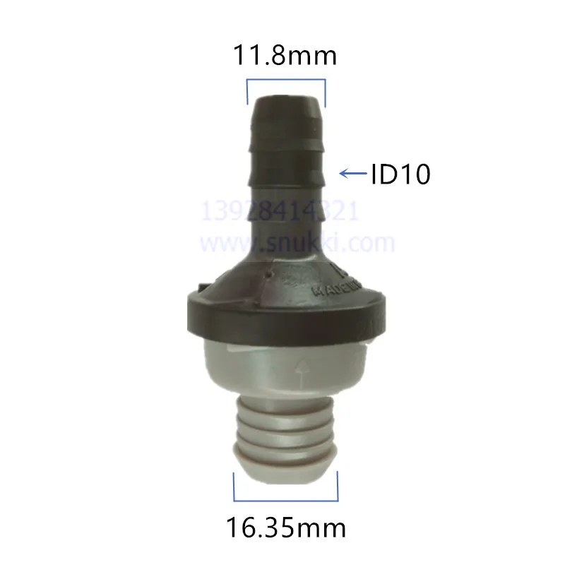 Высокое качество ID10 черный пластиковый односторонний клапан обратный клапан односторонний клапан воздушный насос вакуумный обратный клапан тормозной насос