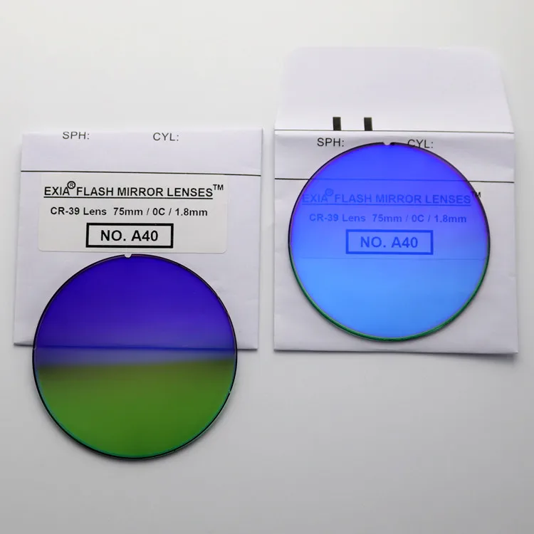 Blue Mirror Lenses Gradient Double Colors 75mm Diameter EXIA OPTICAL
